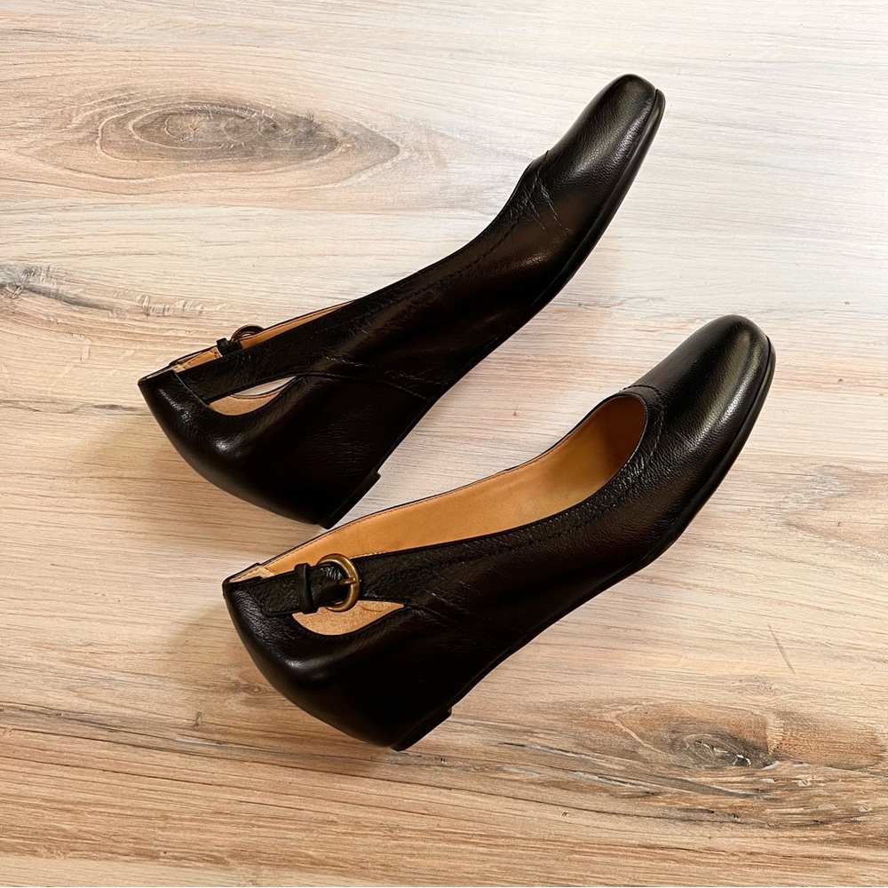 Naturalizer Black Flats with Wedge Heel, 8.5M